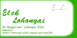 elek lohonyai business card